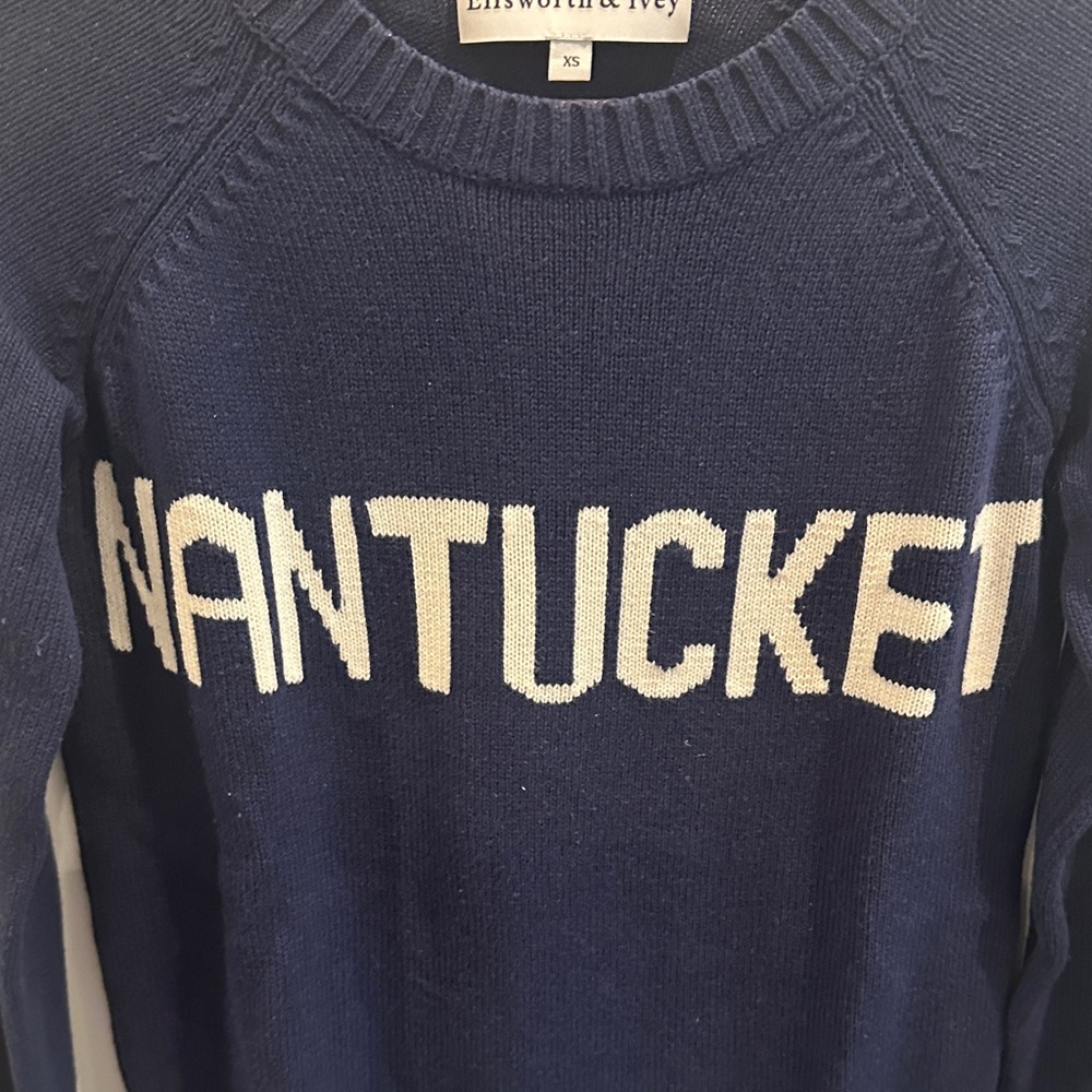 Ellsworth & Ivey Nantucket Navy Crewneck Sweater - Picture 4 of 5